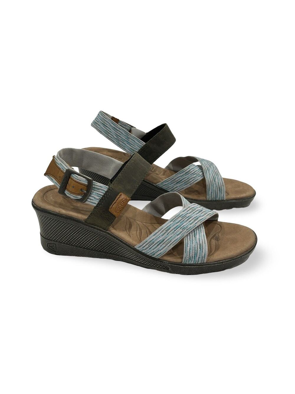 Keen Skyline Slingback Wedge Sandals Womens Size 8.5 Aqua Green Comfort Shoe